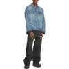 Jachetă BB Monogram cu croială largă „Blue” 675208TMW370443