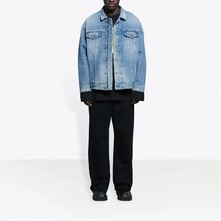 Jachetă corporate croială largă „Medium Vintage Indigo” 657602TDW154307