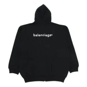 Jachetă cu glugă și mâneci lungi Balenciaga SS21 pentru bărbați, cu fermoar, negru 641659TIV551070