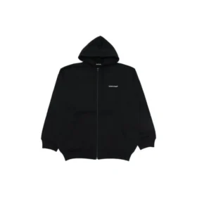 Jachetă cu glugă și mâneci lungi Balenciaga SS21 pentru bărbați, cu fermoar, negru 641659TIV551070