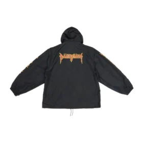 Jachetă cu glugă Metallica Windbreaker „Black Orange” 698831TMO101000