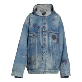 Jachetă cu glugă oversized „Blue” 719315TNW56-4268