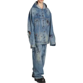 Jachetă cu glugă oversized „Blue” 719315TNW56-4268