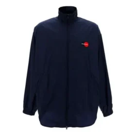 Jachetă cu guler ridicat și fermoar cu logo Balenciaga pentru bărbați, albastră 622002TIO508065