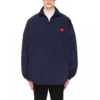 Jachetă cu guler ridicat și fermoar cu logo Balenciaga pentru bărbați, albastră 622002TIO508065