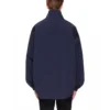 Jachetă cu guler ridicat și fermoar cu logo Balenciaga pentru bărbați, albastră 622002TIO508065