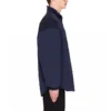 Jachetă cu guler ridicat și fermoar cu logo Balenciaga pentru bărbați, albastră 622002TIO508065