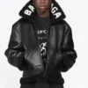 Jachetă de aviator din piele Cocoon „Black” 646456TKS311069
