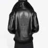 Jachetă de aviator din piele Cocoon „Black” 646456TKS311069