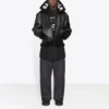 Jachetă de aviator din piele Cocoon „Black” 646456TKS311069