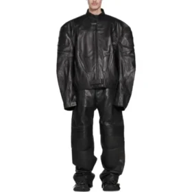Jachetă de motociclist Oversized „Negru” 744983TOS141000