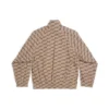 Jachetă de trening BB Monogram, croială regular „Beige Brown” 704495TML369378