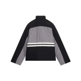 Jachetă de trening căptușită cu guler în formă de pâlnie „Grey Black” 675462-TKO48-1000