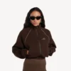 Jachetă de trening techwear pentru femei, culoare moka