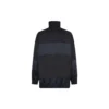 Jachetă de vânt BB din nailon patchwork cu fermoar complet „Navy Black” 623019TIO544100