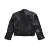 Jachetă deconstrucționată cu fermoar FW23 „Piele de bivol moale, neagră” 768749TMS031000