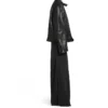 Jachetă deconstrucționată cu fermoar FW23 „Piele de bivol moale, neagră” 768749TMS031000
