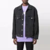Jachetă din denim BB cu efect de spray, croială largă „Dark Grey White” 678354TIWA21440