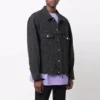 Jachetă din denim BB cu efect de spray, croială largă „Dark Grey White” 678354TIWA21440