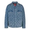 Jachetă din denim căptușită, oversized „Albastru” 646923TDW154762