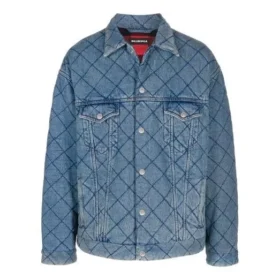 Jachetă din denim căptușită, oversized „Albastru” 646923TDW154762