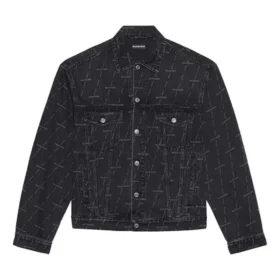 Jachetă din denim, croială largă „Charcoal” 620731TJW411052