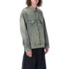 Jachetă din denim, croială largă „Indigo japonez deschis” 719319TNW553221