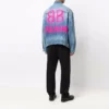 Jachetă din denim cu efect de pulverizare BB, croială largă „Electric Blue Fuchsia” 678354TCW030406