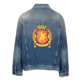 Jachetă din denim cu emblemă pe spate „Blue” 697781TBP484455 Jachetă din denim cu emblemă pe spate „Blue” 697781TBP484455