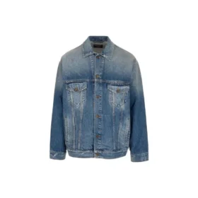 Jachetă din denim cu emblemă pe spate „Blue” 697781TBP484455 Jachetă din denim cu emblemă pe spate „Blue” 697781TBP484455