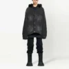 Jachetă din denim cu glugă și nasturi, cu efect decolorat „Black” 724653TNW541129