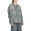 Jachetă din denim cu graffiti „Albastru deschis” 721708TOW664036