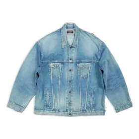 Jachetă din denim distrus „Blue” 727840TNW014268 Jachetă din denim distrus „Blue” 727840TNW014268
