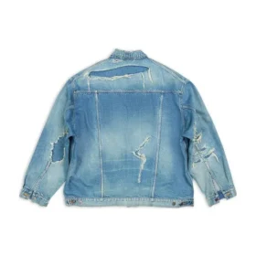 Jachetă din denim distrus „Blue” 727840TNW014268 Jachetă din denim distrus „Blue” 727840TNW014268