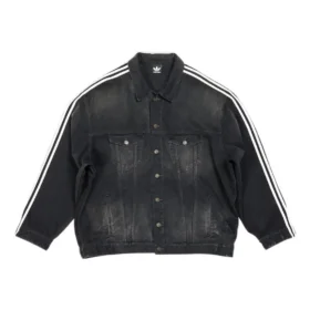 Jachetă din denim oversized Balenciaga x adidas „Black” 724775TNW541129