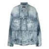 Jachetă din denim oversized cu decupaje și inele „Albastru” 697779TMW264437