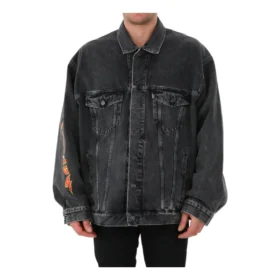 Jachetă din denim oversized Metallica „Washed Black Orange” 694504TBP471055