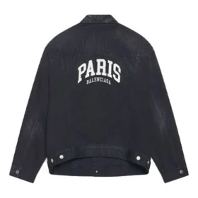 Jachetă din denim oversized „Washed Black White” 690198TBP479034