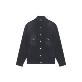 Jachetă din denim oversized „Washed Black White” 690198TBP479034