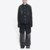 Jachetă din denim oversized „Washed Black White” 690198TBP479034