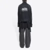Jachetă din denim oversized „Washed Black White” 690198TBP479034