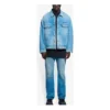 Jachetă din denim pentru bărbați Balenciaga SS21 cu logo clasic, albastru deschis 657608TDW154307