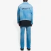 Jachetă din denim pentru bărbați Balenciaga SS21 cu logo clasic, albastru deschis 657608TDW154307