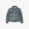 Jachetă din denim pentru femei, model „Kick”, în albastru vintage murdar