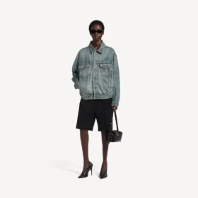 Jachetă din denim pentru femei, model „Kick”, în albastru vintage murdar