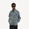 Jachetă din denim pentru femei, model „Kick”, în albastru vintage murdar