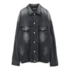 Jachetă din denim spălat, croială largă „Negru” 662772TKVG51000