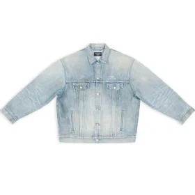 Jachetă din denim vintage 3B Sports, croială largă „Albastru deschis” 704299TJW798469
