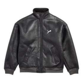 Jachetă din piele Balenciaga x Puma „Anthracite” 850021TTS071140