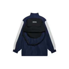 Jachetă lejeră unisex FW21 cu logo-uri suprapuse, albastru marin 663065TKO484063